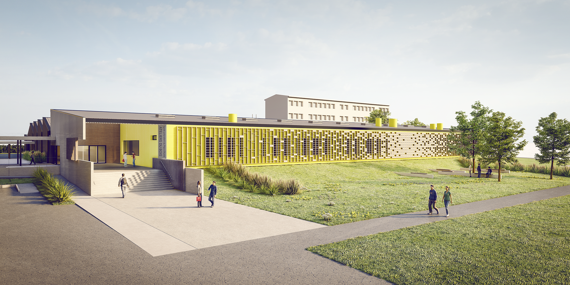 Texte qui s'affiche si l'image ne s'affiche pas ex : Architecture du lycee Aunis en Bois et ecoresponsable